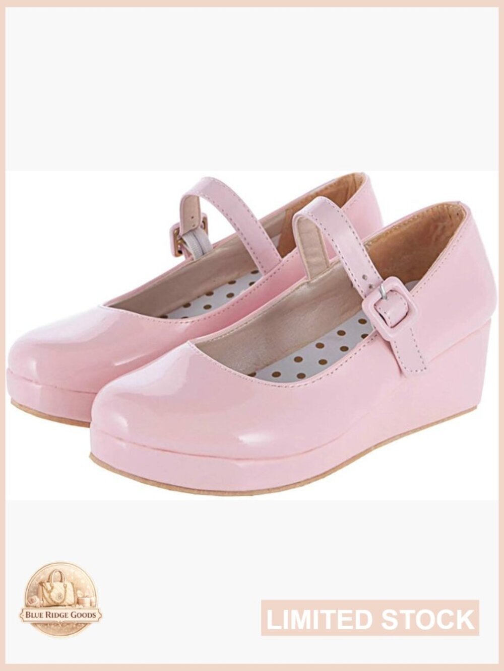 Mary Jane Wedge Platform Shoes Patent Leather Ankle Strap Pumps